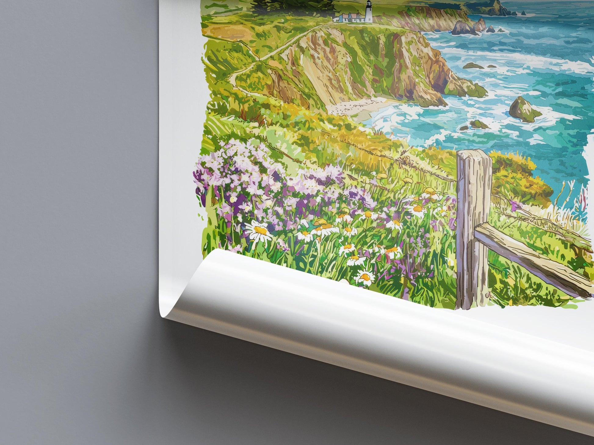Point Reyes Watercolor Poster Point Reyes Travel Print California Wall Art Coast Painting Point Reyes Souvenir Decor