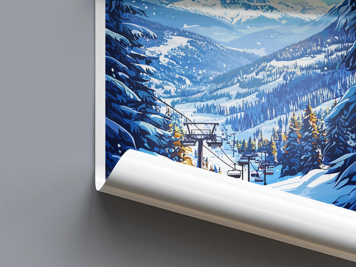 Whistler Travel Poster Canada Wall Art Mountain Resort Print Alpine Landscape Illustration Ski Town Decor Whistler Gift Souvenir