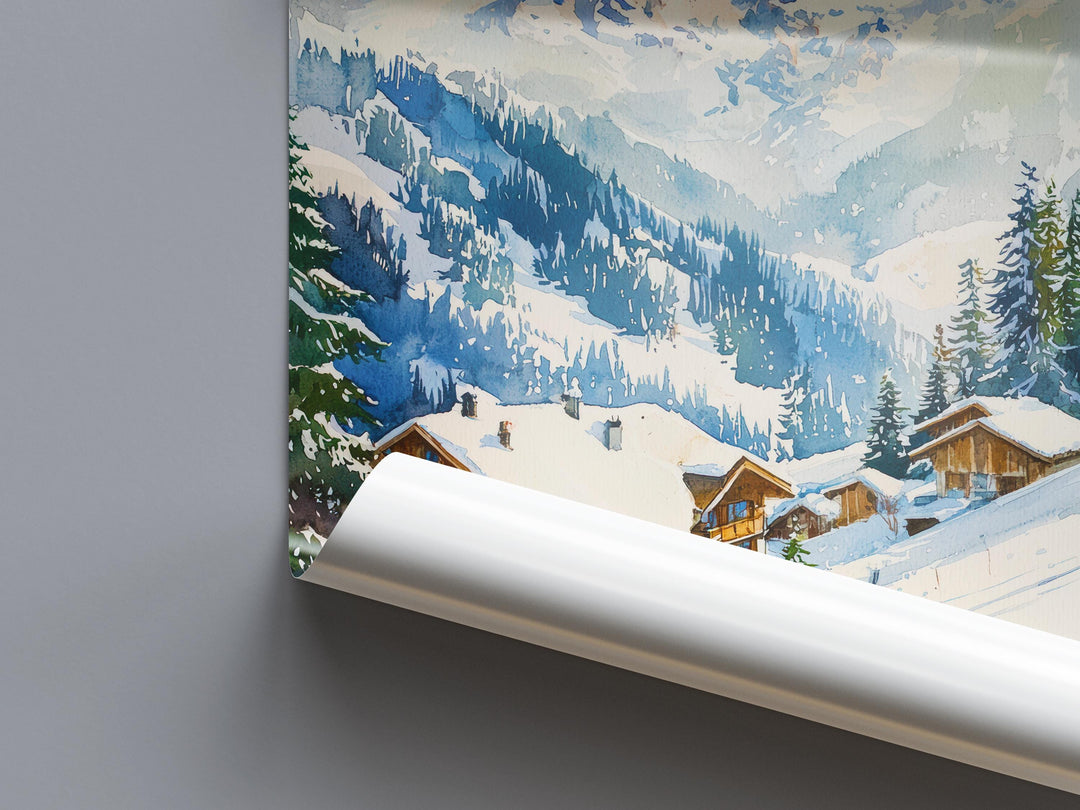 St Anton Watercolor Poster St Anton Travel Print St Anton Austria Art St Anton Ski Decor St Anton Wall Art