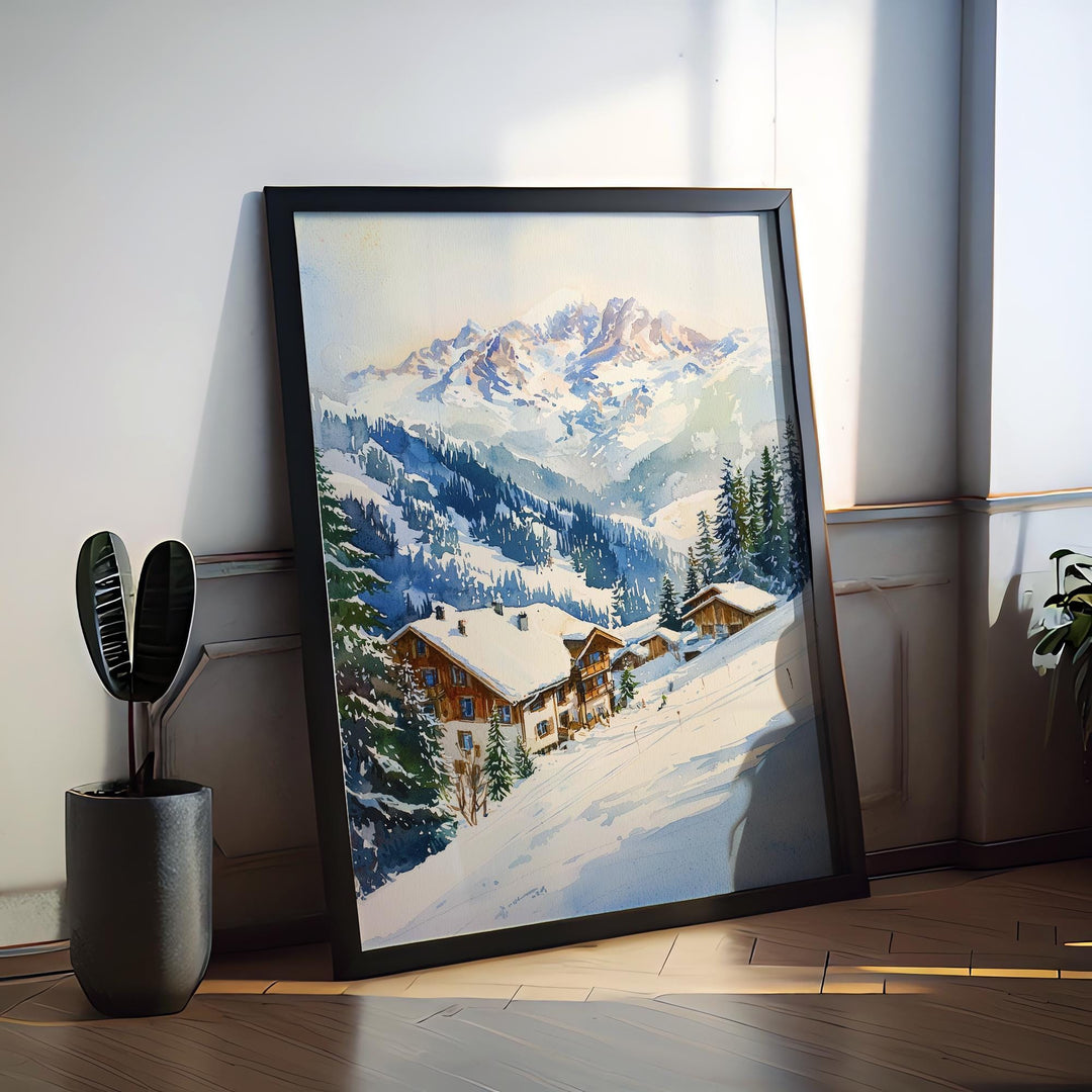 St Anton Watercolor Poster St Anton Travel Print St Anton Austria Art St Anton Ski Decor St Anton Wall Art