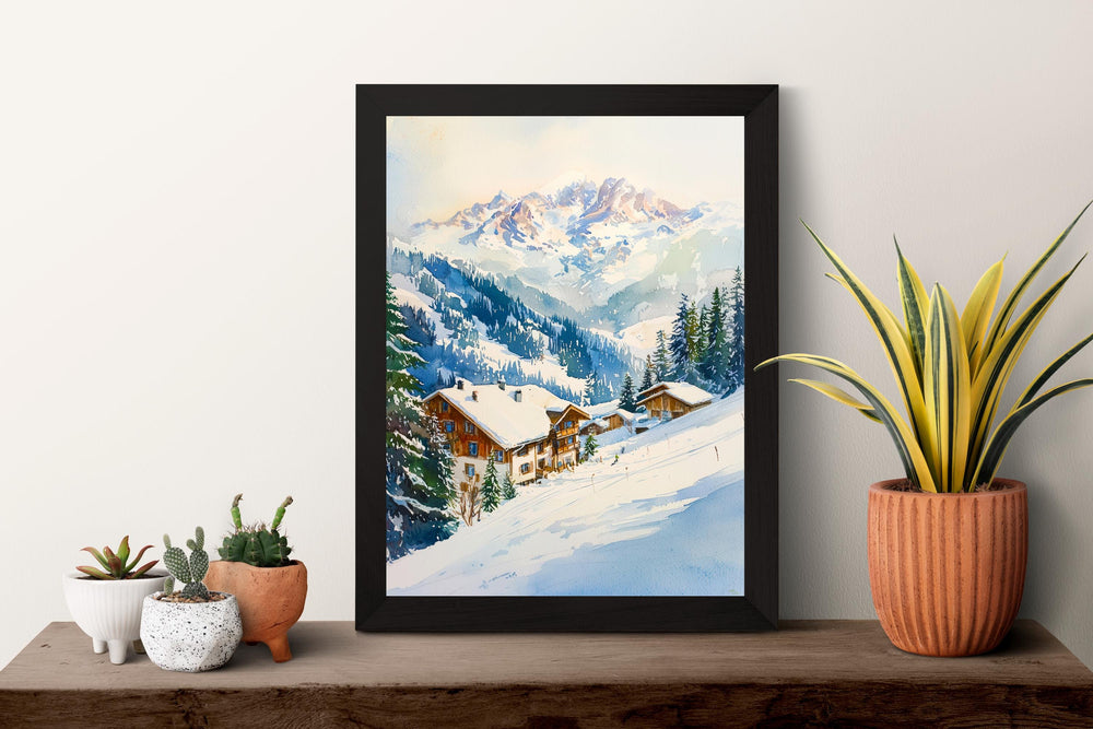 St Anton Watercolor Poster St Anton Travel Print St Anton Austria Art St Anton Ski Decor St Anton Wall Art
