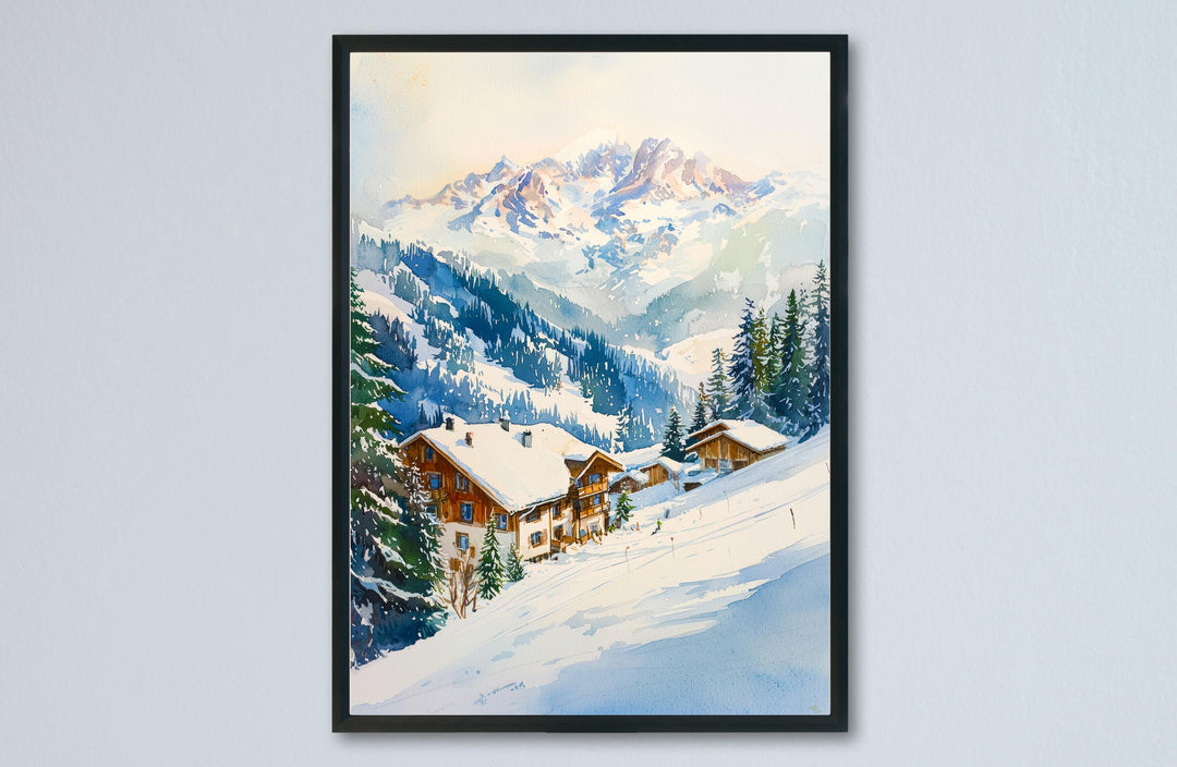 St Anton Watercolor Poster St Anton Travel Print St Anton Austria Art St Anton Ski Decor St Anton Wall Art