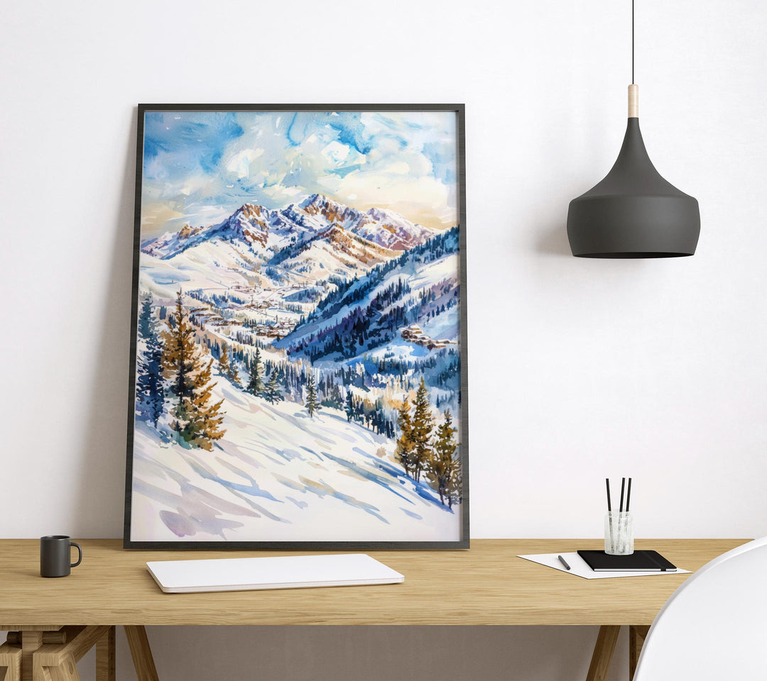 Snowbird Watercolor Poster Snowbird Ski Print Snowbird Utah Art Snowbird Mountain Decor Snowbird Wall Art