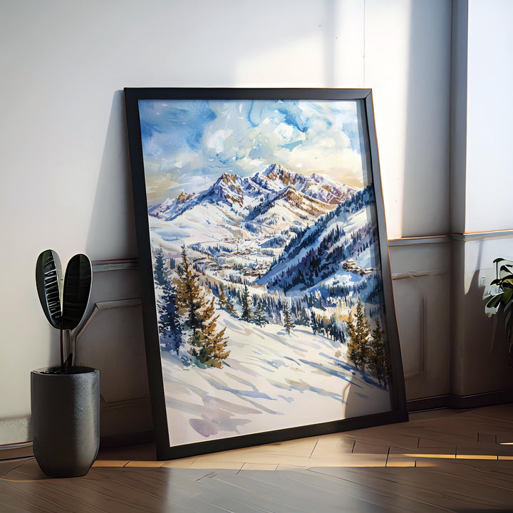 Snowbird Watercolor Poster Snowbird Ski Print Snowbird Utah Art Snowbird Mountain Decor Snowbird Wall Art