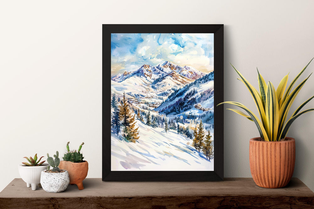 Snowbird Watercolor Poster Snowbird Ski Print Snowbird Utah Art Snowbird Mountain Decor Snowbird Wall Art