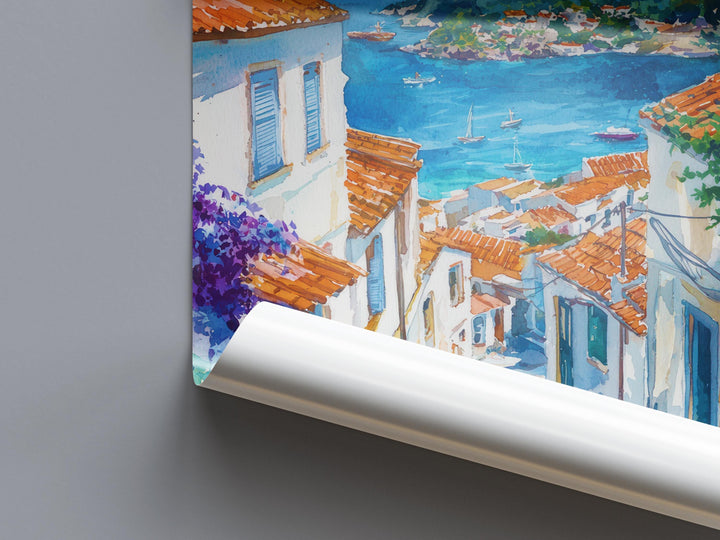Skiathos Watercolor Poster Skiathos Travel Print Skiathos Greece Art Skiathos Island Decor Skiathos Wall Art