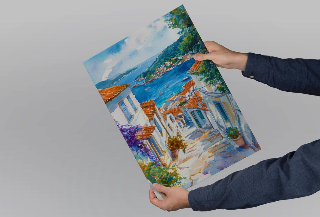 Skiathos Watercolor Poster Skiathos Travel Print Skiathos Greece Art Skiathos Island Decor Skiathos Wall Art