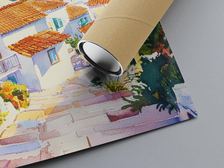 Skiathos Watercolor Poster Skiathos Travel Print Skiathos Greece Art Skiathos Island Decor Skiathos Wall Art
