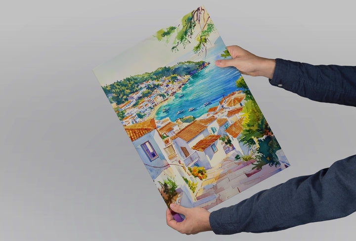 Skiathos Watercolor Poster Skiathos Travel Print Skiathos Greece Art Skiathos Island Decor Skiathos Wall Art