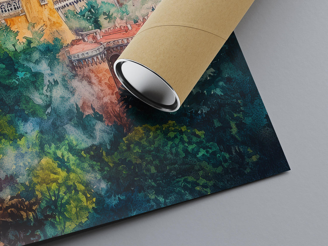 Sintra Watercolor Poster Sintra Travel Print Sintra Portugal Art Sintra Palace Decor Sintra Wall Art