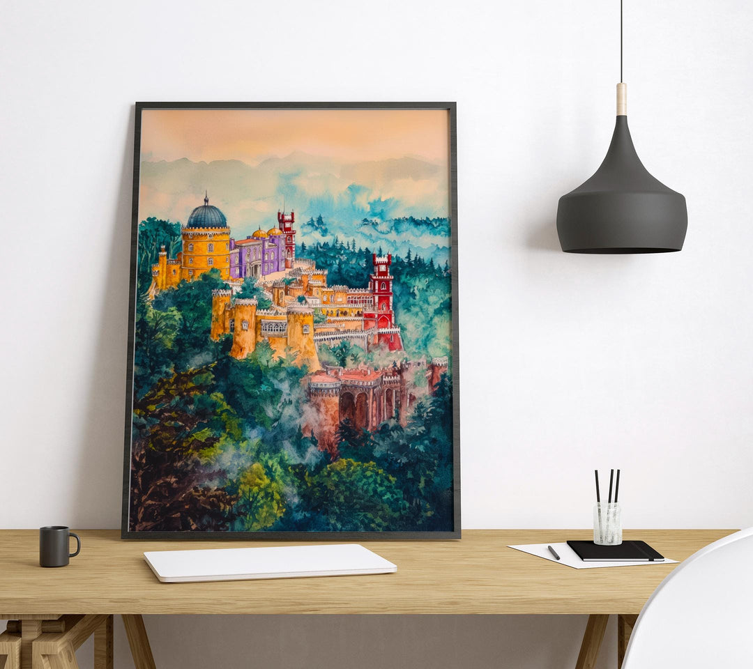 Sintra Watercolor Poster Sintra Travel Print Sintra Portugal Art Sintra Palace Decor Sintra Wall Art
