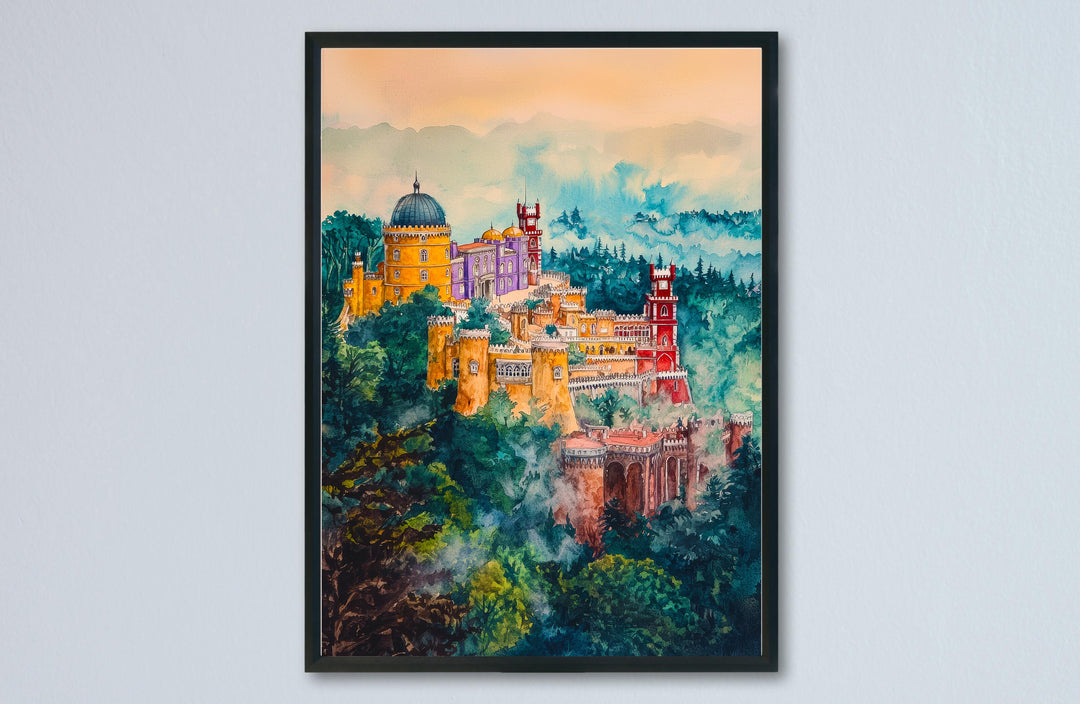 Sintra Watercolor Poster Sintra Travel Print Sintra Portugal Art Sintra Palace Decor Sintra Wall Art