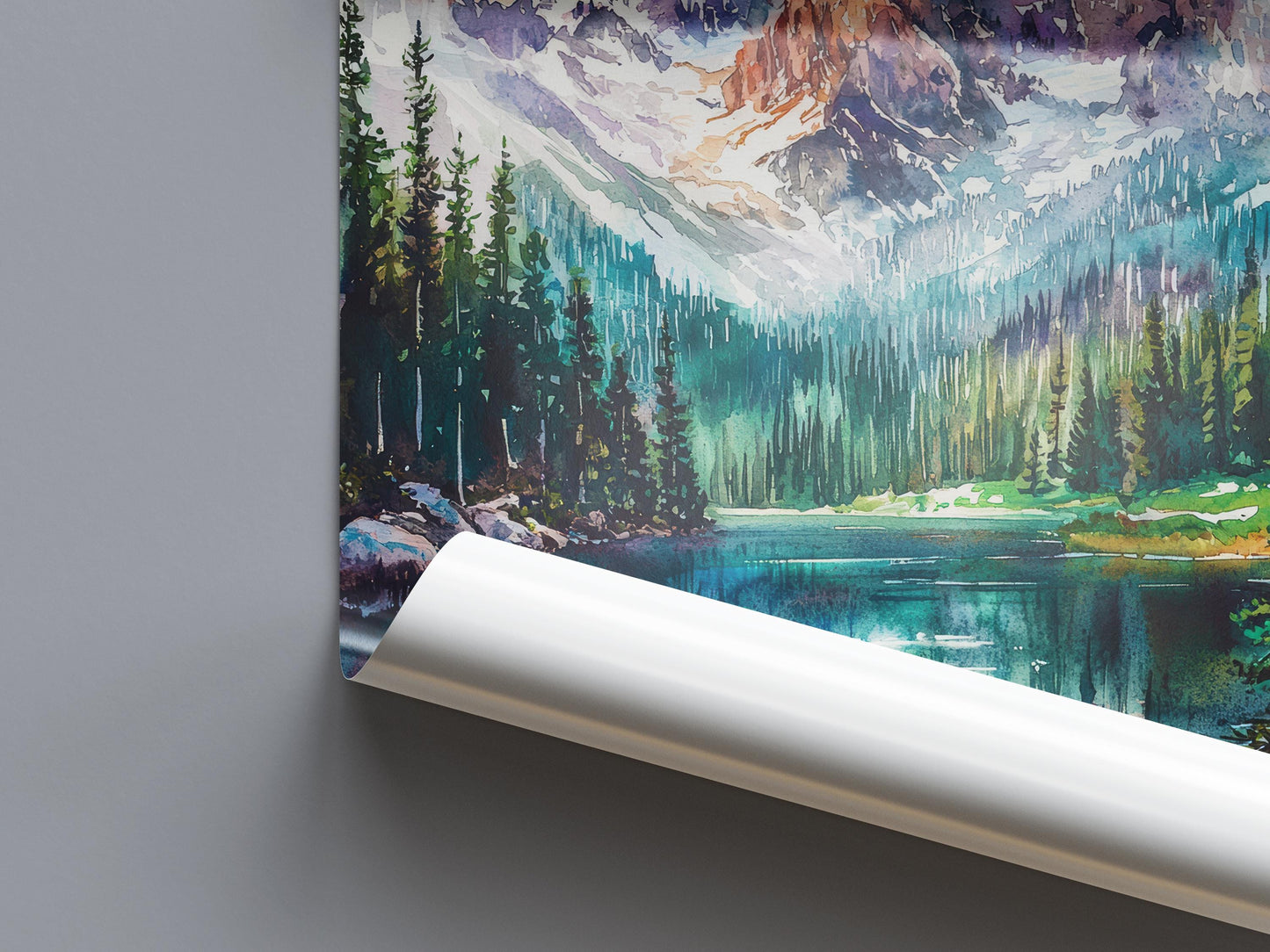Rocky Mountain Watercolor Poster Rocky Mountain Travel Print Rocky Mountain National Park Art Rocky Mountain Decor Rocky Mountain Wall Art