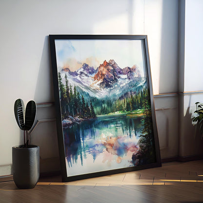 Rocky Mountain Watercolor Poster Rocky Mountain Travel Print Rocky Mountain National Park Art Rocky Mountain Decor Rocky Mountain Wall Art