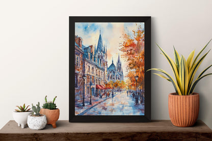 Montreal Watercolor Poster Montreal Travel Print Montreal Canada Art Montreal City Decor Montreal Wall Art