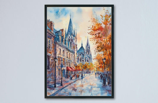 Montreal Watercolor Poster Montreal Travel Print Montreal Canada Art Montreal City Decor Montreal Wall Art