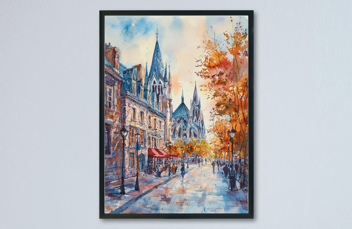 Montreal Watercolor Poster Montreal Travel Print Montreal Canada Art Montreal City Decor Montreal Wall Art