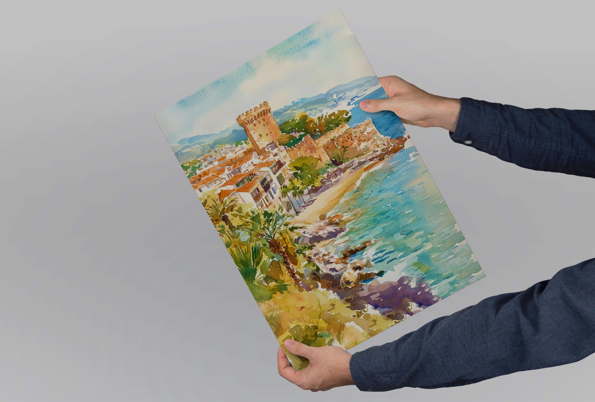 Malaga Watercolor Poster Malaga Travel Print Malaga Spain Art Malaga City Decor Malaga Wall Art
