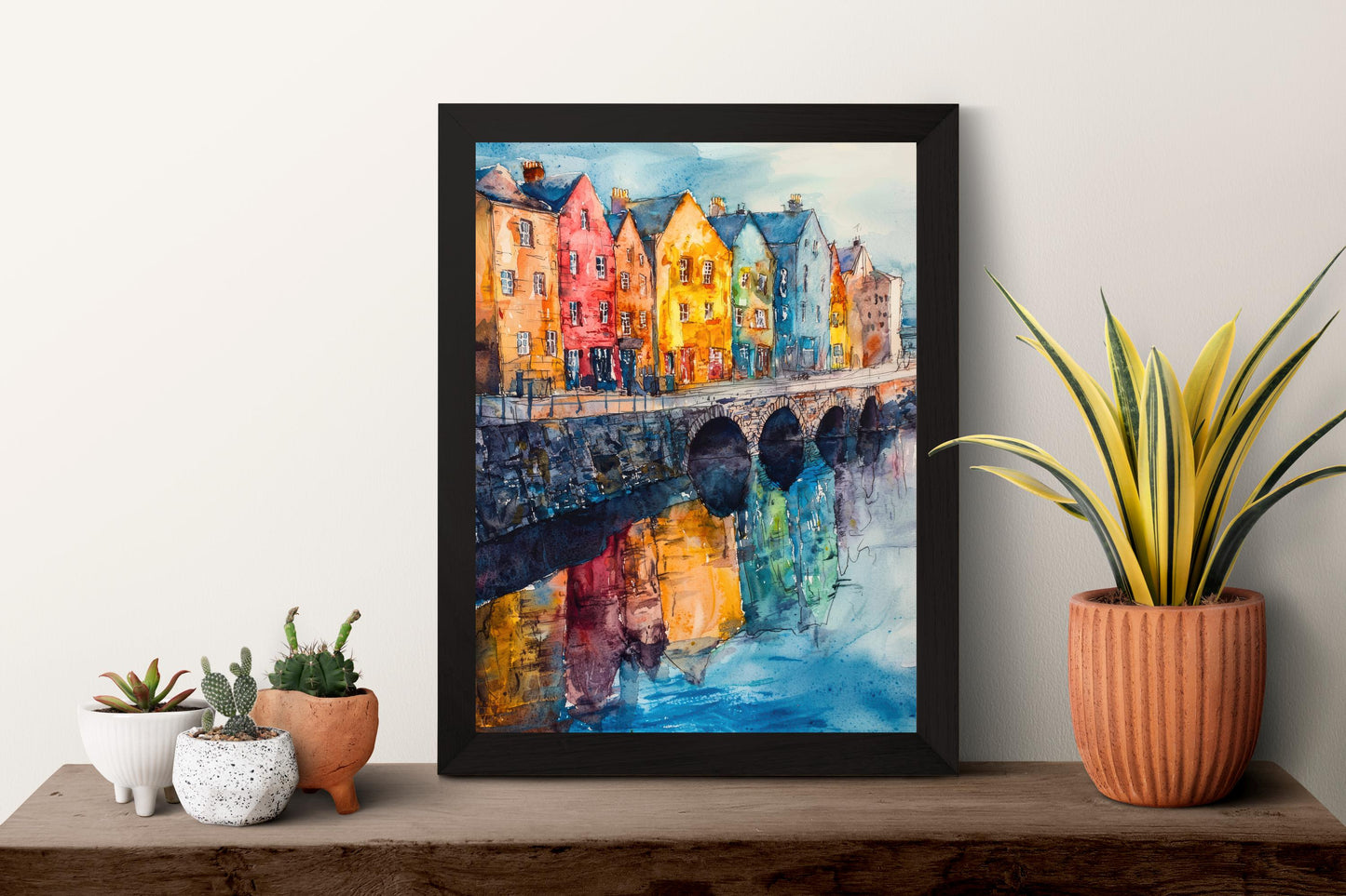 Galway Watercolor Poster Galway Travel Print Ireland Wall Art Galway City Decor Irish Coastal Scene Colorful Street Landscape Print