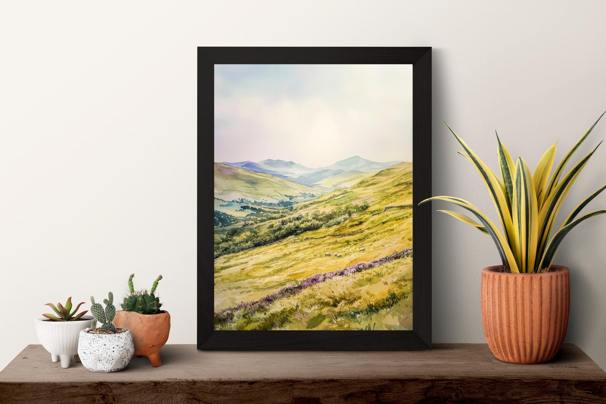 Brecon Beacons Watercolor Poster Wales Travel Print UK National Park Wall Art Brecon Landscape Decor Mountain Scene Countryside Print