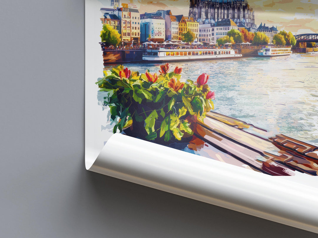 Cologne Watercolor Poster Cologne Germany Travel Print Wall Art Cologne Home Decor Cologne Gift Art Lovers Germany Art Cologne Cathedral