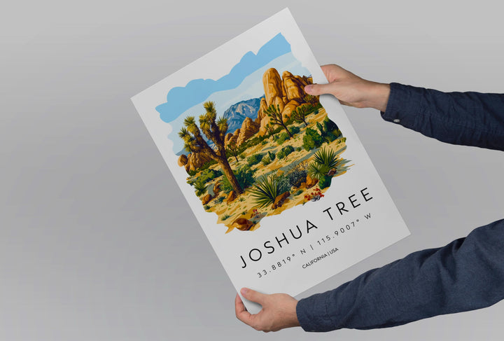 Joshua Tree Watercolor Poster Joshua Tree California Travel Print Wall Art Joshua Tree Home Decor Joshua Tree Gift Art Lovers Desert Park