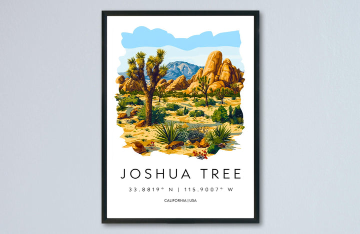 Joshua Tree Watercolor Poster Joshua Tree California Travel Print Wall Art Joshua Tree Home Decor Joshua Tree Gift Art Lovers Desert Park