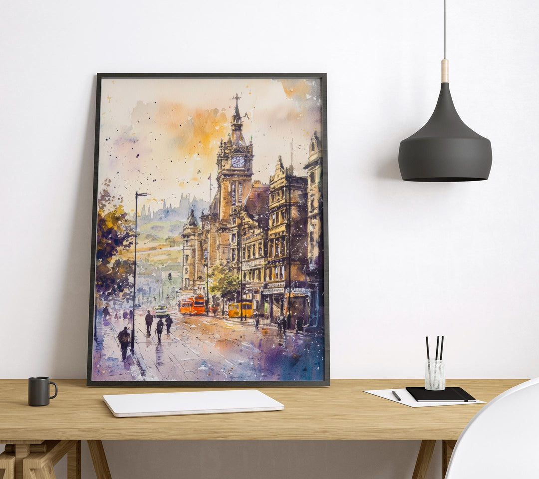 Bradford Watercolor Poster Bradford Travel Print England Wall Art Bradford City Decor Historic Architecture Yorkshire Scene Landscape