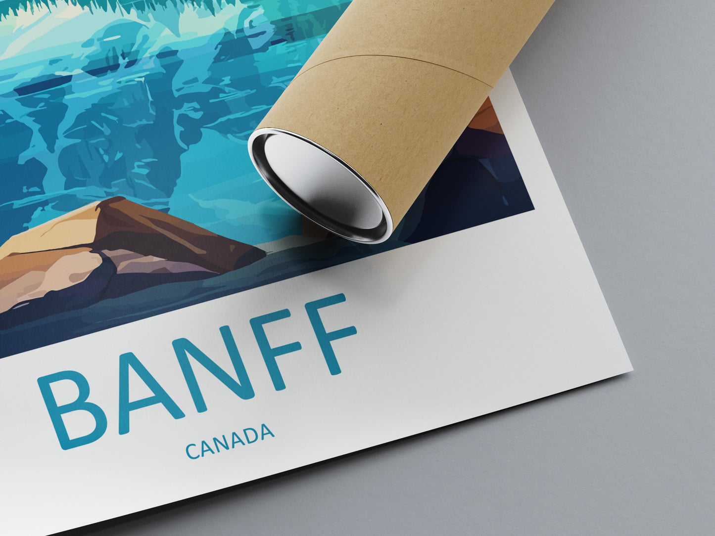 Banff Travel Poster Canada Wall Art Mountains Lake Print Nature Decor Canada Gift Souvenir Scene North America Alpine Art