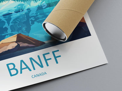 Banff Travel Poster Canada Wall Art Mountains Lake Print Nature Decor Canada Gift Souvenir Scene North America Alpine Art