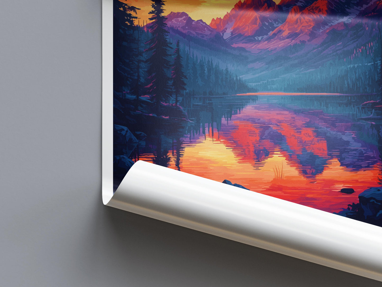 Colorado Travel Poster USA Wall Art Mountain Landscape Print Nature Decor US Gift Souvenir Scene North America Alpine Art