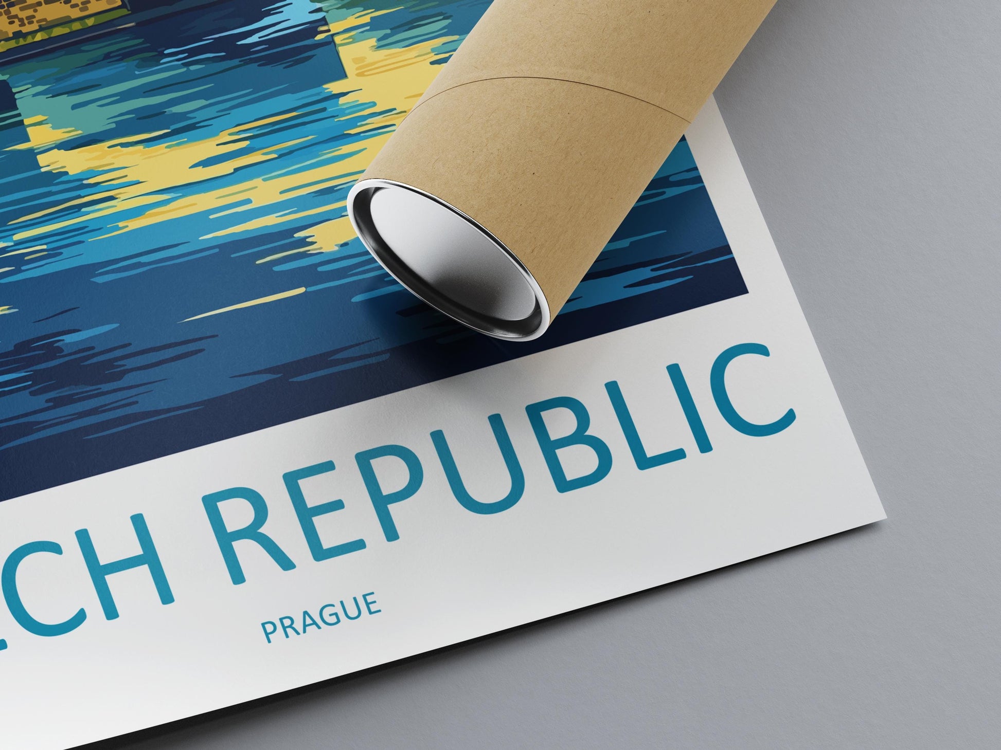 Czech Republic Travel Poster Europe Wall Art Prague Cityscape Print Urban Decor Czech Gift Souvenir Scene European Landmark Art