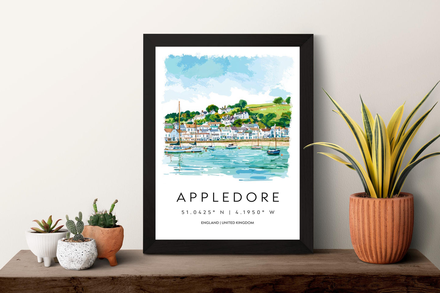Appledore Watercolor Poster Appledore Devon Travel Print Wall Art Appledore Home Decor Appledore Gift Art Lovers UK Quayside Village