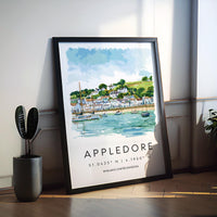 Appledore Watercolor Poster Appledore Devon Travel Print Wall Art Appledore Home Decor Appledore Gift Art Lovers UK Quayside Village