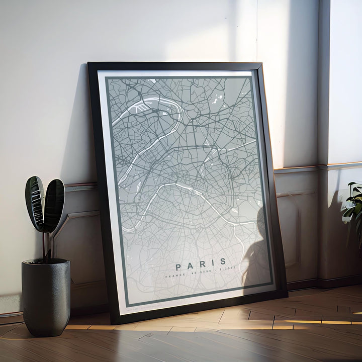 Paris Map Print (8 COLOURS AVAILABLE) Paris City Poster France Wall Art Paris Decor Street Map Art Urban Paris Illustration Travel Map Print