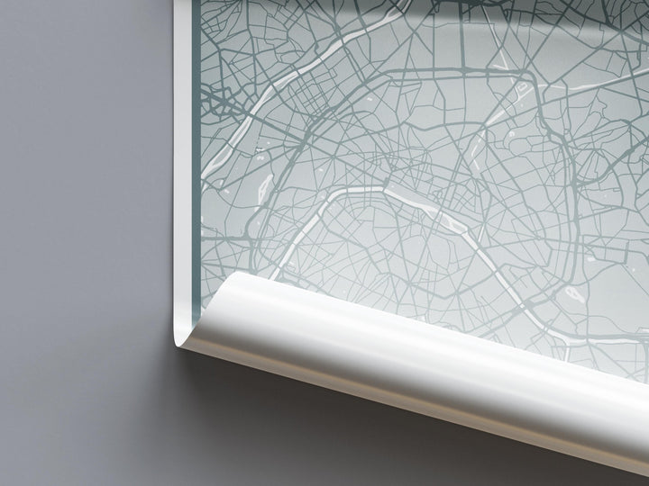Paris Map Print (8 COLOURS AVAILABLE) Paris City Poster France Wall Art Paris Decor Street Map Art Urban Paris Illustration Travel Map Print