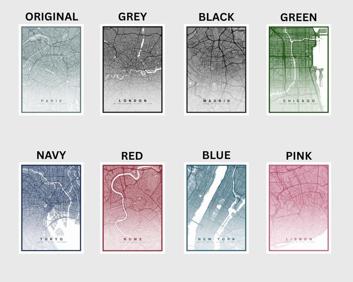 Chicago Map Print (8 COLOURS AVAILABLE) Chicago City Poster Illinois Wall Art Chicago Decor Street Map Art Urban Chicago Illustration Travel