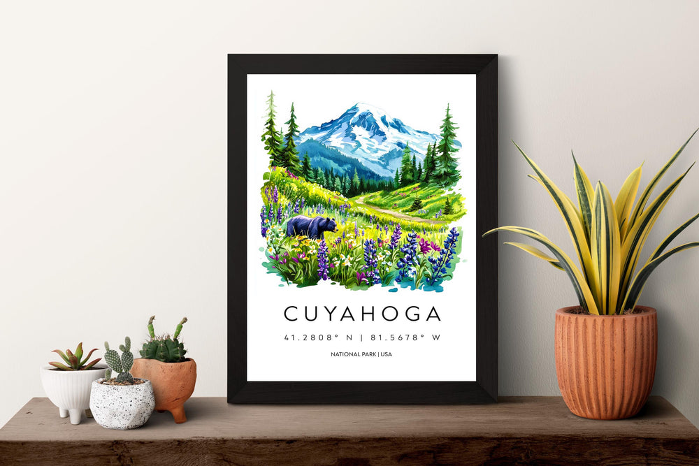Cuyahoga Valley Watercolor Poster Cuyahoga Travel Print Ohio Wall Art National Park Decor Cuyahoga River Landscape Forest Scene Print