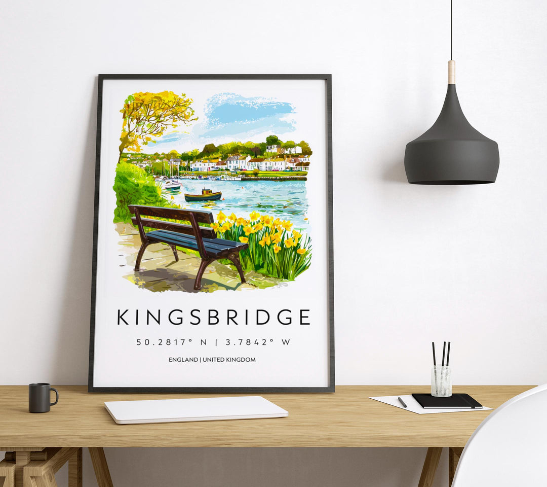 Kingsbridge Watercolor Poster Kingsbridge Devon Travel Print Wall Art Kingsbridge Home Decor Kingsbridge Gift Art Lovers UK Estuary Town