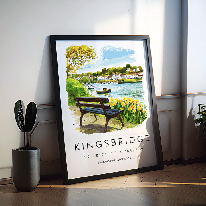 Kingsbridge Watercolor Poster Kingsbridge Devon Travel Print Wall Art Kingsbridge Home Decor Kingsbridge Gift Art Lovers UK Estuary Town