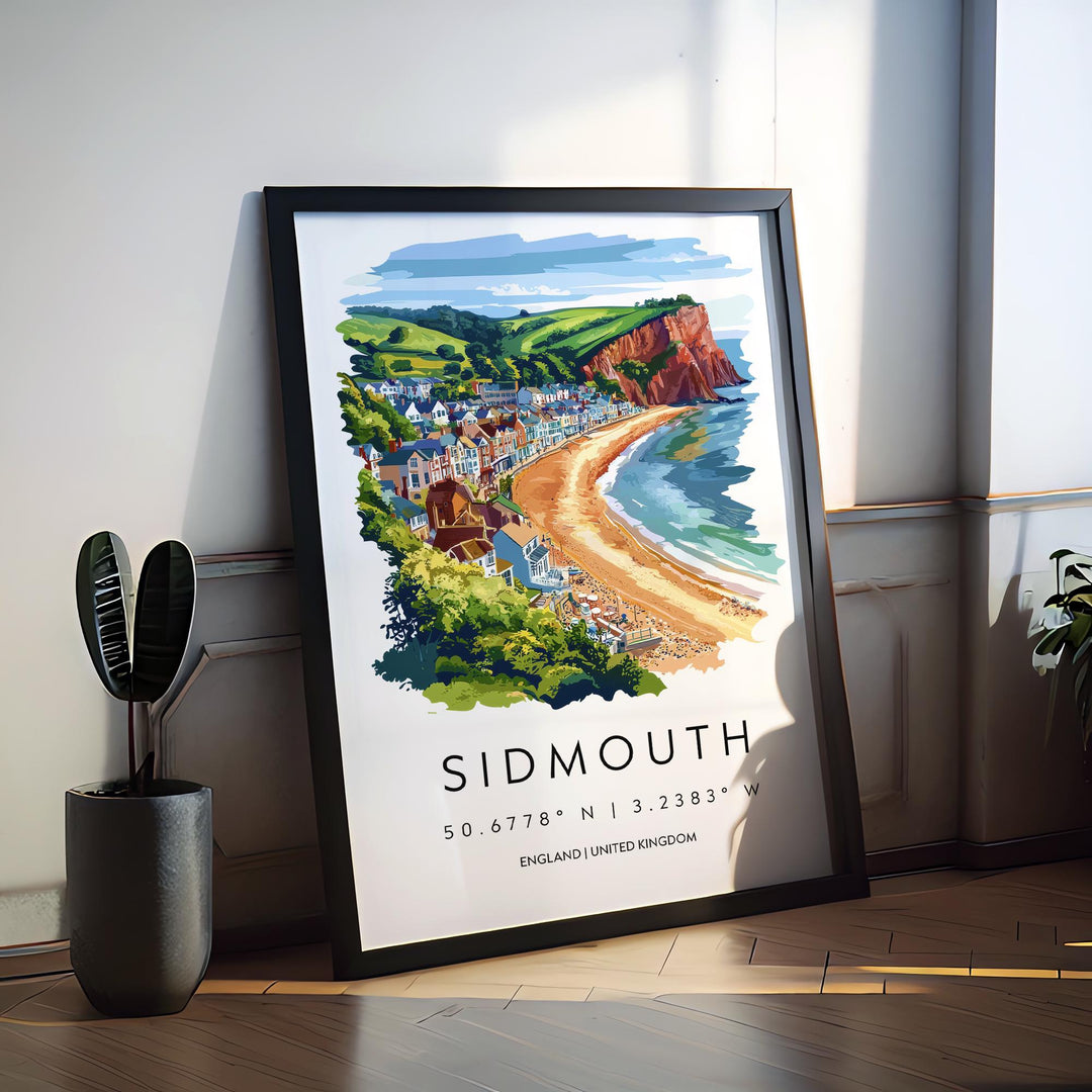 Sidmouth Watercolor Poster Sidmouth Devon Travel Print Wall Art Sidmouth Home Decor Sidmouth Gift Art Lovers UK Regency Town