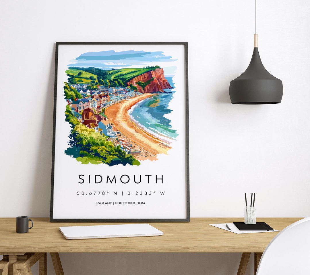 Sidmouth Watercolor Poster Sidmouth Devon Travel Print Wall Art Sidmouth Home Decor Sidmouth Gift Art Lovers UK Regency Town