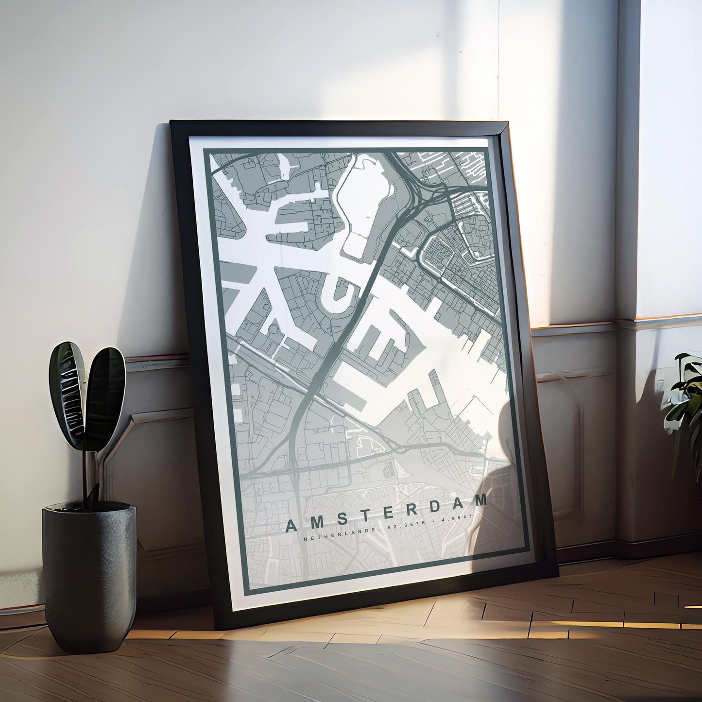 Amsterdam Map Print (8 COLOURS AVAILABLE) Amsterdam City Poster Netherlands Wall Art Amsterdam Decor Street Map Art Urban Amsterdam
