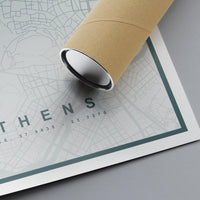 Athens Map Print (8 COLOURS AVAILABLE) Athens City Poster Greece Wall Art Athens Decor Urban Street Map Travel Illustration