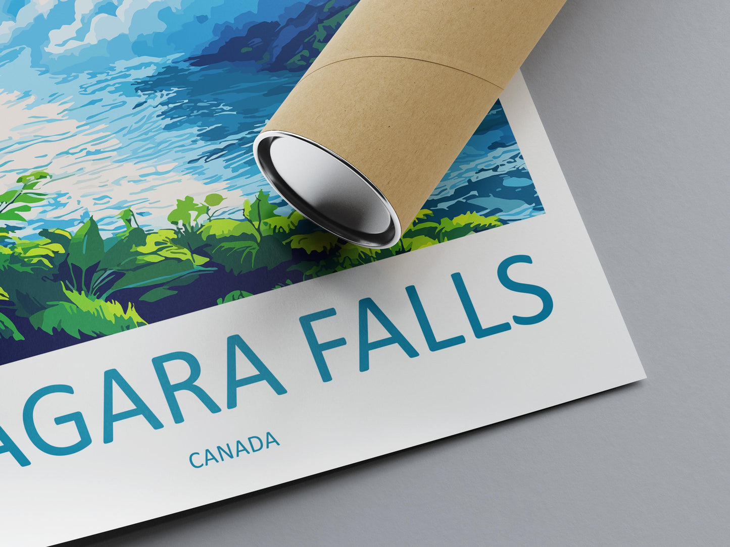 Niagara Falls Travel Poster USA Canada Wall Art Waterfall View Print Scenic Landscape Illustration Nature Decor Niagara Gift Souvenir