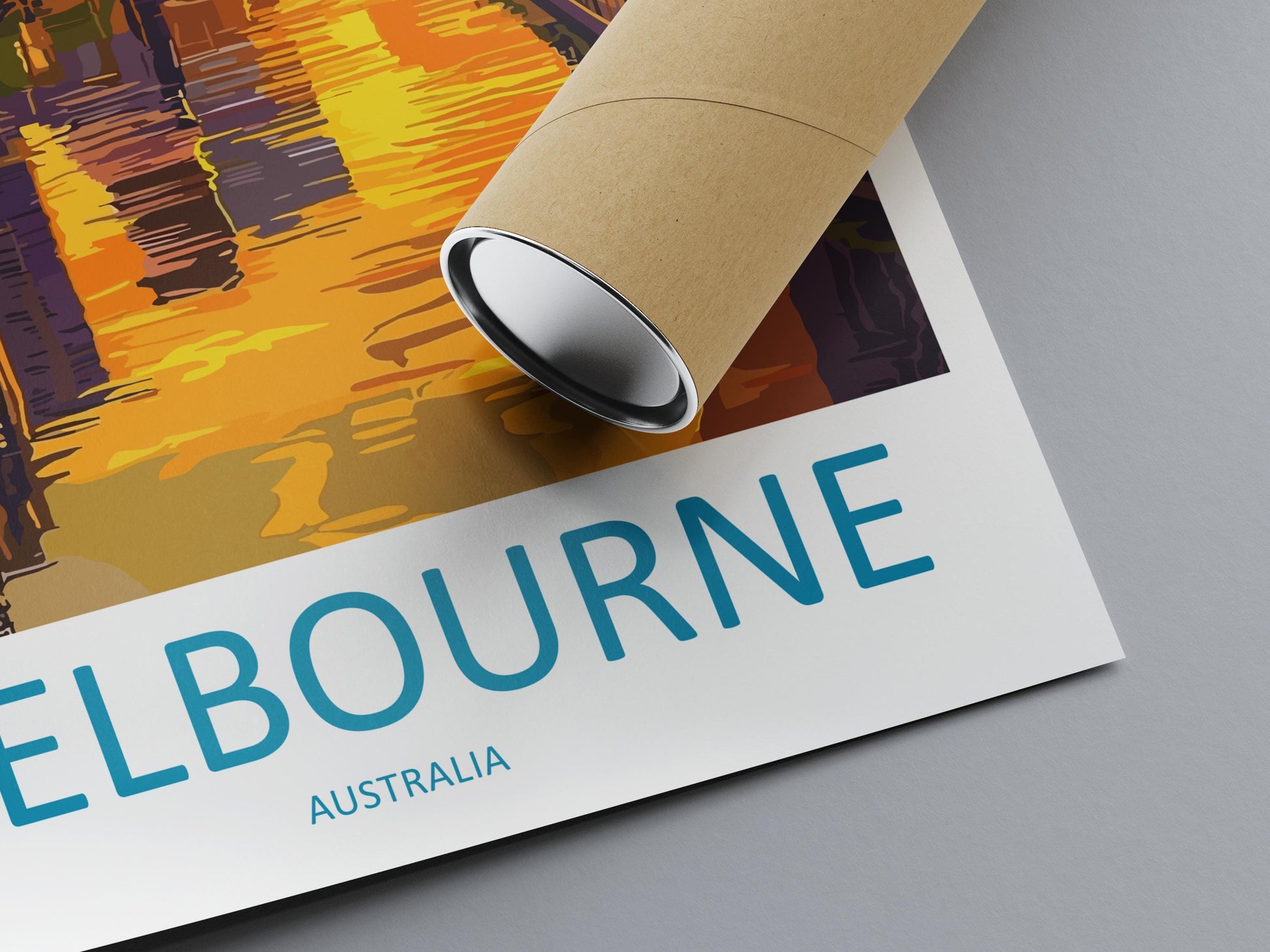 Melbourne Travel Poster Australia Wall Art Cityscape Print Yarra River View Illustration Urban Decor Melbourne Gift Souvenir Scene
