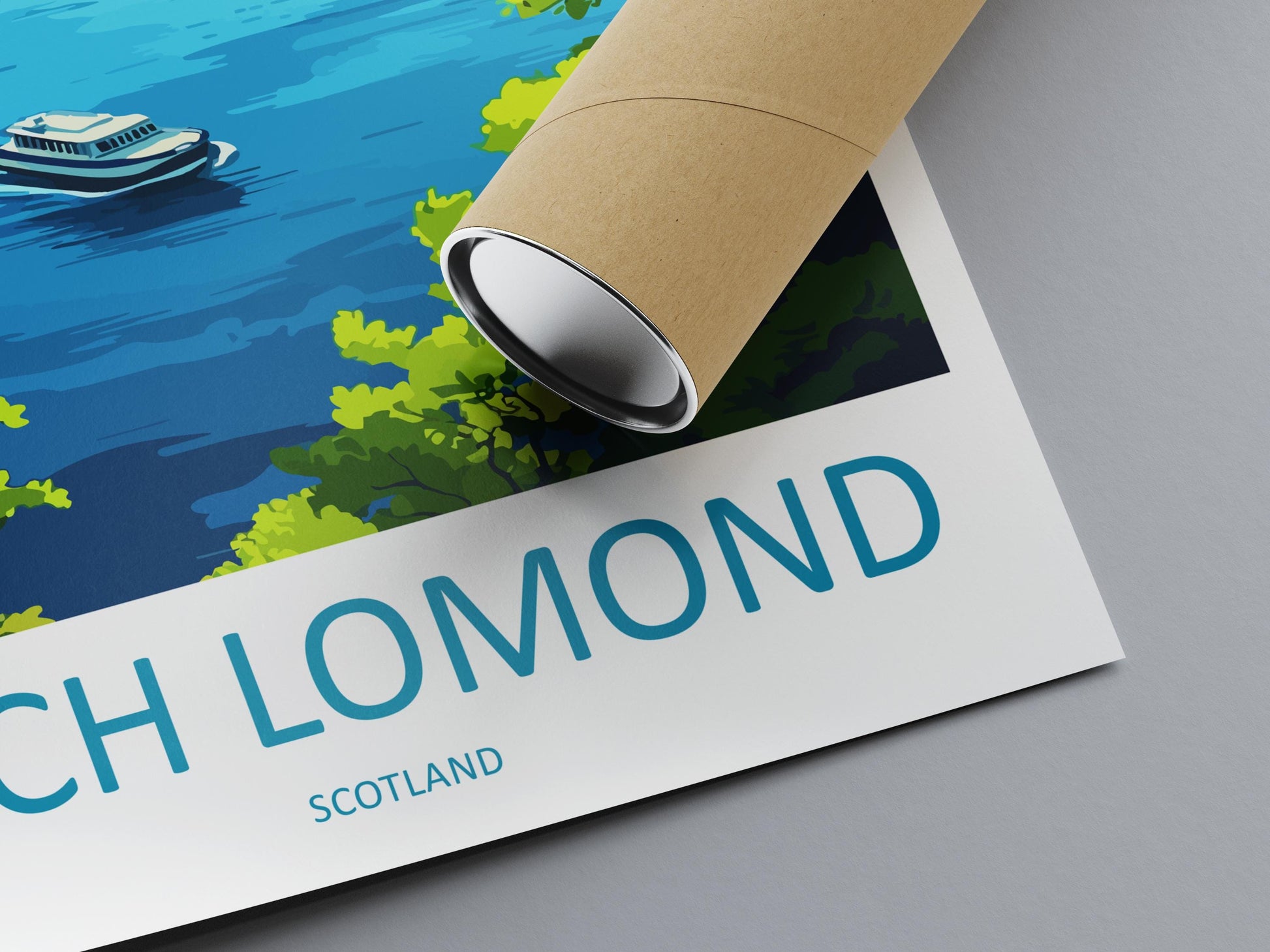 Loch Lomond Travel Poster Scotland Wall Art Lake View Print Highland Scene Illustration Nature Decor Loch Lomond Gift Souvenir