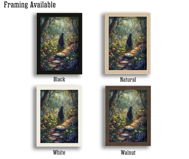 Rain Summoning Garden Print, Vintage Cottagecore, Dark Academia Decor