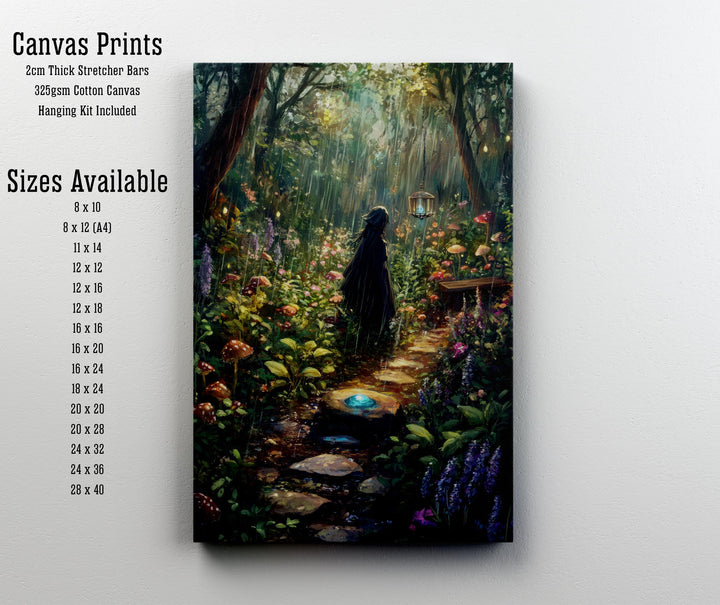 Rain Summoning Garden Print, Vintage Cottagecore, Dark Academia Decor