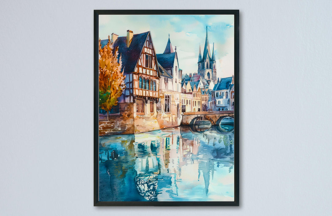 Limoges Watercolor Poster Limoges Travel Print France Wall Art Limoges Decor Historic City Scene Porcelain Capital French Landscape Print
